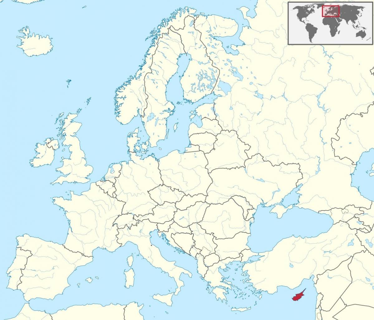 dünya haritası Kıbrıs gösteriliyor 