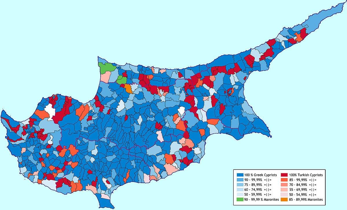 Kıbrıs haritası etnik