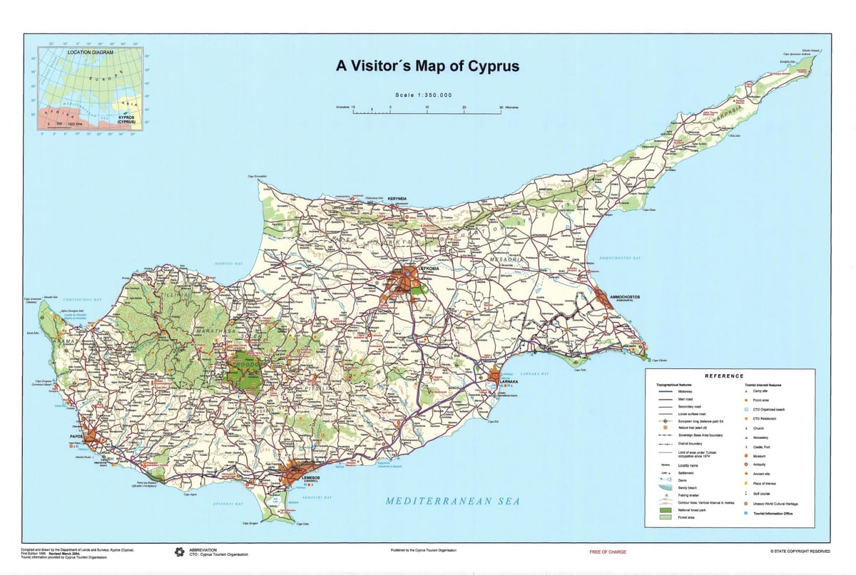 Kıbrıs gezi haritası
