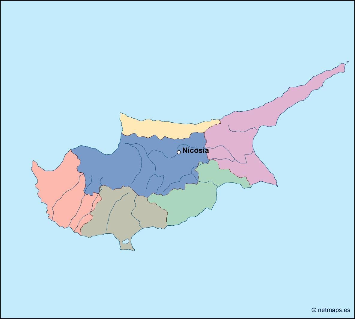Kıbrıs vektör harita