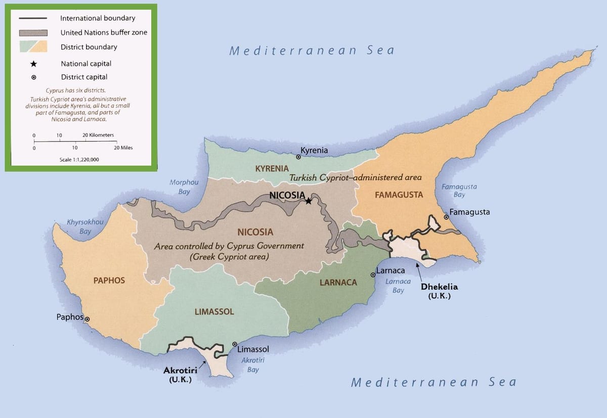 Kıbrıs sınır haritası
