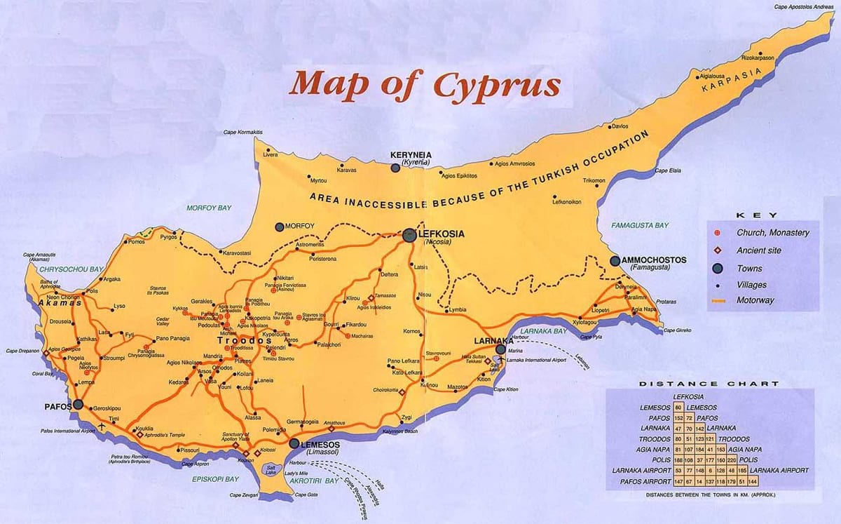Kıbrıs tatil harita