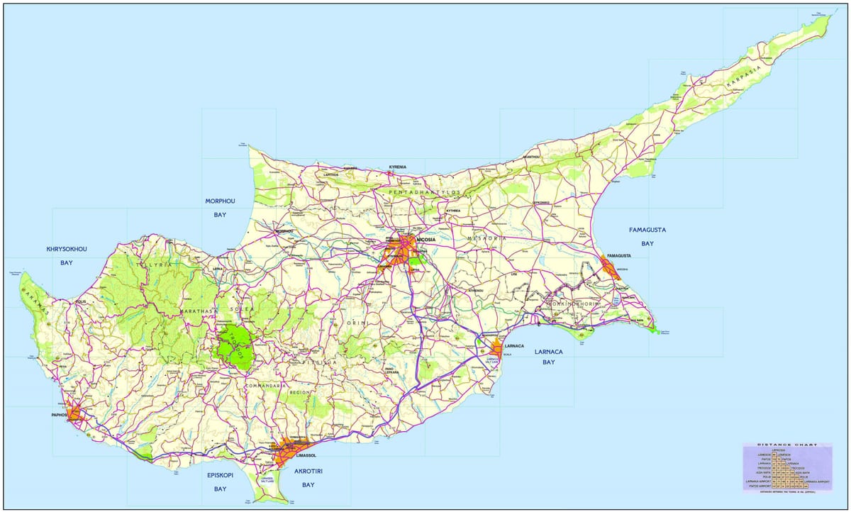 Yol Kıbrıs haritası