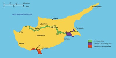 Güney Kıbrıs haritası 