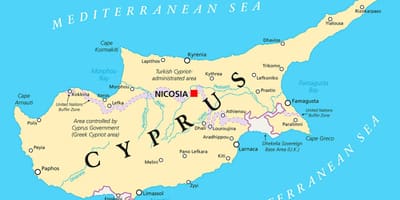 Harita Kıbrıs gösteriliyor 
