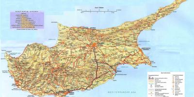 Dünya haritasında Kıbrıs ülke 