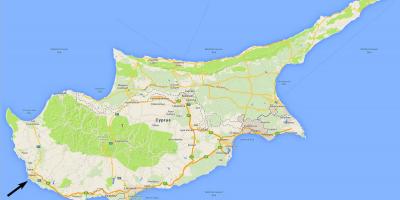 Kıbrıs haritası havaalanları gösteriliyor 