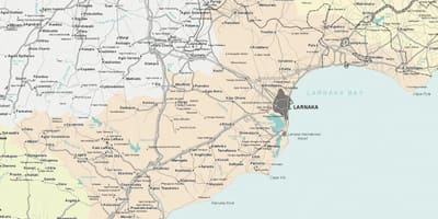 Larnaka Kıbrıs haritası 